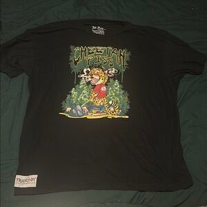 Green and Black Graphic Short Sleeve Tee